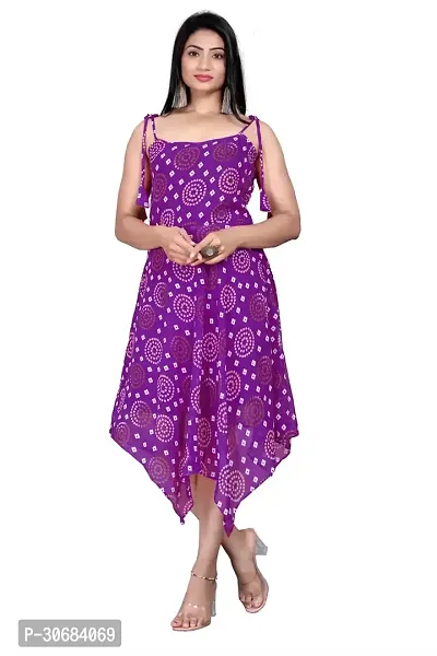 Stylish Magenta Georgette Printed Dresses For Women