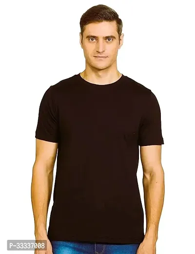 Stylish Solid Polyester T-Shirt For Men-thumb0