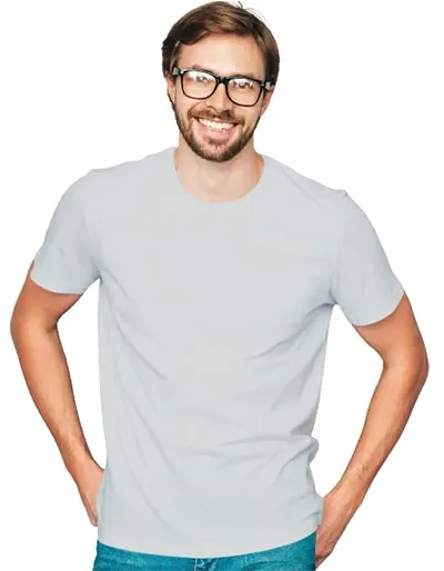 Stylish Solid Round Neck T-shirt For Men