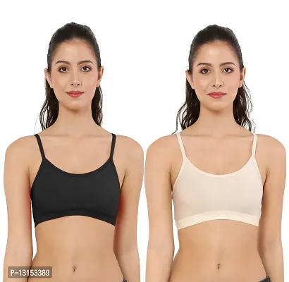 Buy Stylish Multicoloured Polyester Spandex Solid Bras For Women