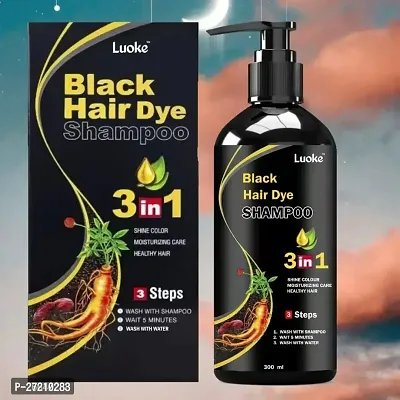 Hair Dye Instant Black Hair Shampoo for Unisex 300 ml-thumb0