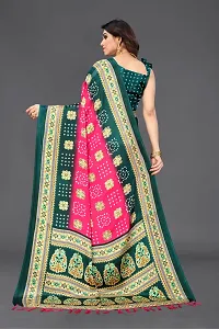 Elegant Multicoloured Poly Silk Printed Saree With Blouse Piece-thumb1