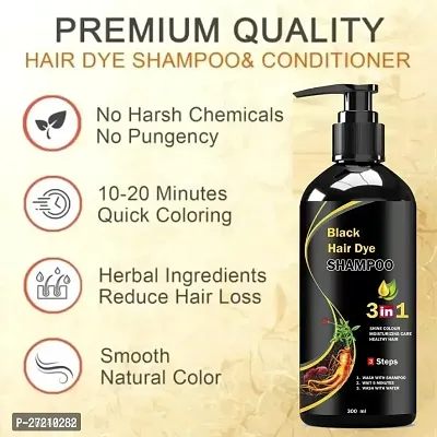 Hair Dye Instant Black Hair Shampoo for Unisex 300 ml-thumb4