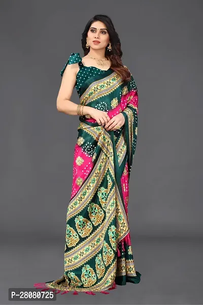 Elegant Multicoloured Poly Silk Printed Saree With Blouse Piece-thumb5