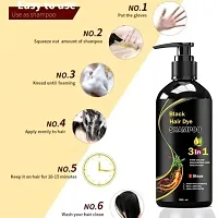 Herbal 3 in 1 Hair Dye Instant Black Hair Shampoo for Women  Men 100% Coverage Shampoo 300ml (Black))-thumb1