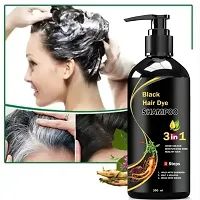 Herbal 3 in 1 Hair Dye Instant Black Hair Shampoo for Women  Men 100% Coverage Shampoo 300ml (Black))-thumb2