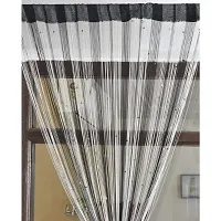 KACHVI Door Semi-Transparent Rod Pocket Polyester Curtains with Beeds Multi-Color-thumb1