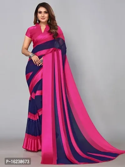 Fancy Georgette Saree with Blouse Piece for Women-thumb0