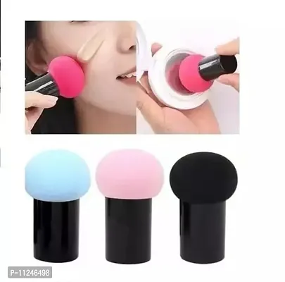 Trendy 3 Pcs Cosmetic Puff Beauty Remover Sponge Mushroom Head Shaped Wet And Dry Sponge