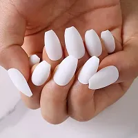 Artificial Curve Fake Nails with Glue White (pack of 100nails)-thumb2