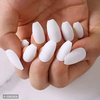 Artificial Curve Fake Nails with Glue White (pack of 100nails)-thumb3