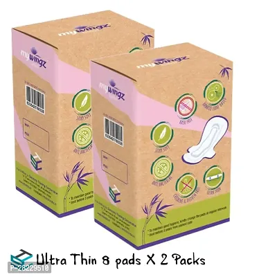 MyWingz Sanitary Napkins Bamboo XXL 330 mm size pack of 2 8 Pads per pack-thumb2