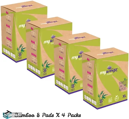 MyWingz Sanitary Napkins Bamboo XL 290 mm size pack of 4 8 Pads per pack
