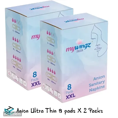 MyWingz Sanitary Napkins Anion XXL 330 mm size pack of 2 8 Pads per pack