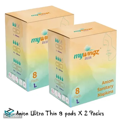 MyWingz Sanitary Napkins Anion L 240 mm size pack of 2 8 Pads per pack