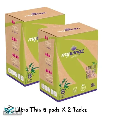 MyWingz Sanitary Napkins Bamboo XL 290 mm size pack of 2 8 Pads per pack