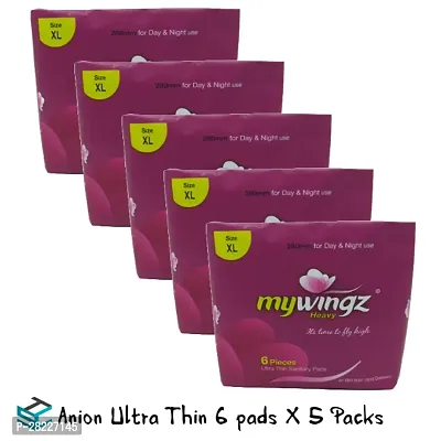 MyWingz Sanitary Napkins Anion Ultra Cotton XL 290 mm size pack of 5 6 Pads per pack
