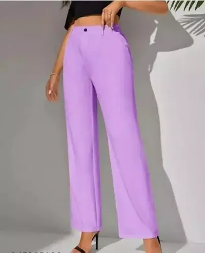 High-Rise Lycra Trousers For Women