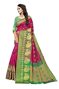 AMAR CREATION Women's Banarasi Silk Saree With Blouse Piece (saree_Rani)-thumb2