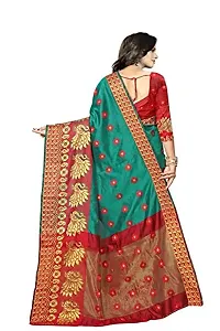 AMAR CREATION Women's Banarasi Silk Saree With Blouse Piece (saree_Rama)-thumb1