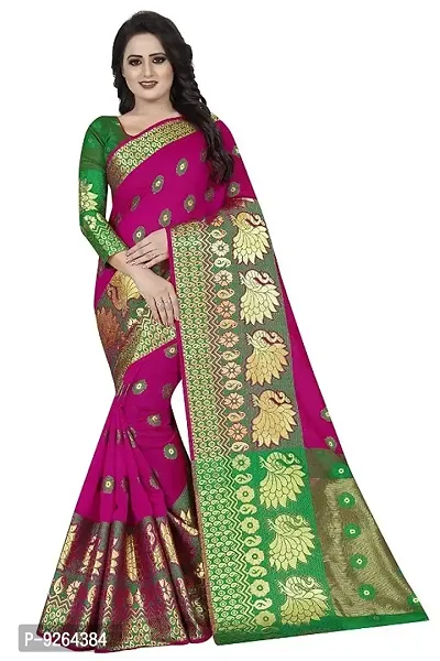 Classic Cotton Silk Woven Saree with Blouse piece-thumb0