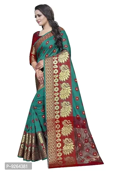 Classic Cotton Silk Woven Saree with Blouse piece-thumb3