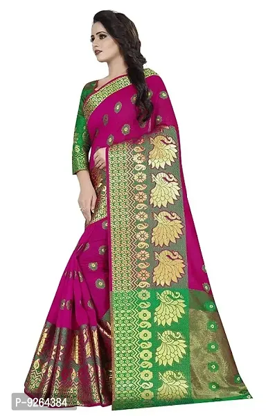 Classic Cotton Silk Woven Saree with Blouse piece-thumb3