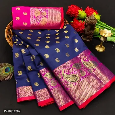 Fancy Art Silk Saree with Blouse Piece for Women-thumb0