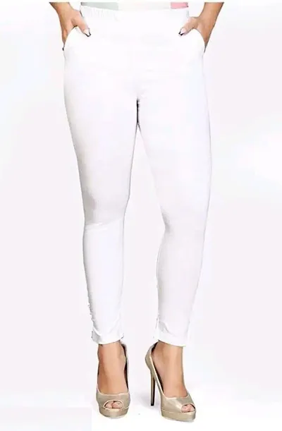 PP NEXT Women & Girls Comfort Wear Cotton Slub Lycra Regular Fit Solid Stylish Stretchable Cigarette Pants Trousers | Potli, Bundi Pants | 2 Side Pocket | Available Size L XL XXL (Pack of 1)