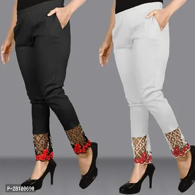Fancy Cotton Lycra Ethnic Pants For Women - Pack Of 2