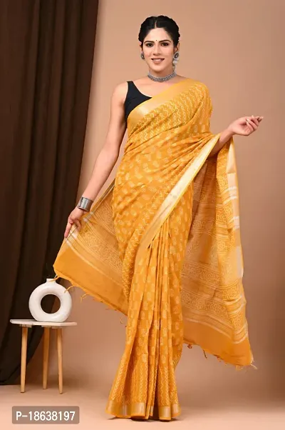 Stylish Fancy Designer Linen Saree With Blouse Piece For Women