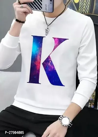 Stylish White Polyester Printed Round Neck Tees For Men-thumb0