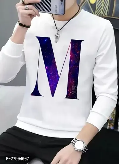 Stylish White Polyester Printed Round Neck Tees For Men-thumb0