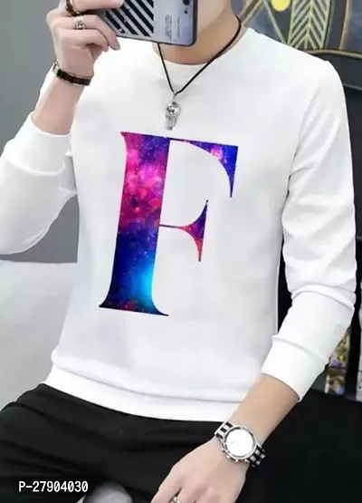 Stylish White Polyester Printed Round Neck Tees For Men-thumb0