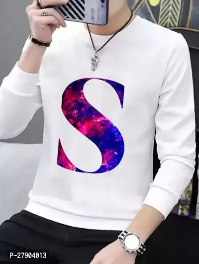 Stylish White Polyester Printed Round Neck Tees For Men-thumb0