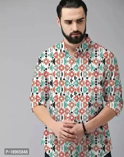 Trendy Men Cotton Blend Long Sleeves Casual Shirt-thumb0