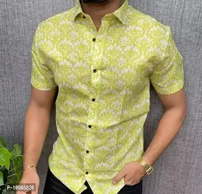 Trendy Men  Cotton Blend Short Sleeves Casual Shirt