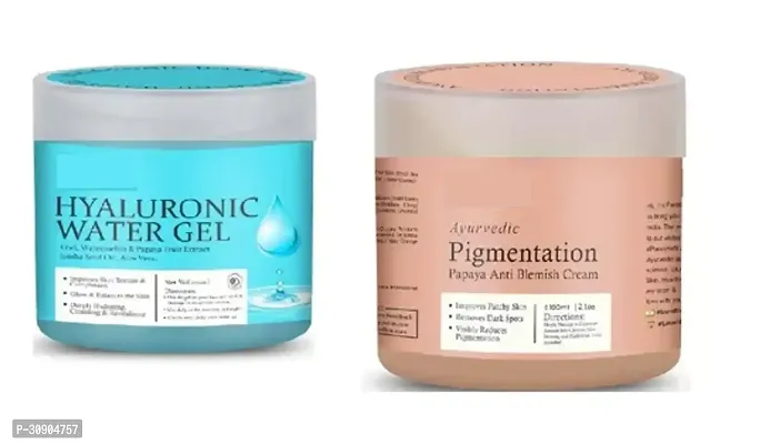 hyaluronic water gel 100g + papaya pigmentation cream 100g combo.