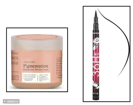 Papaya Pigmentation Cream 100g and 36h Eyeliner Combo