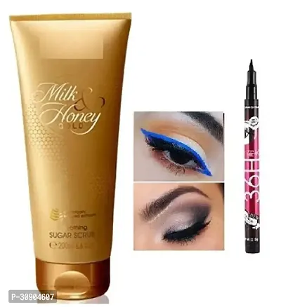 Milk And Honey Gold Smoothing Sugar Scrub 200ml with 36h eyeliner.