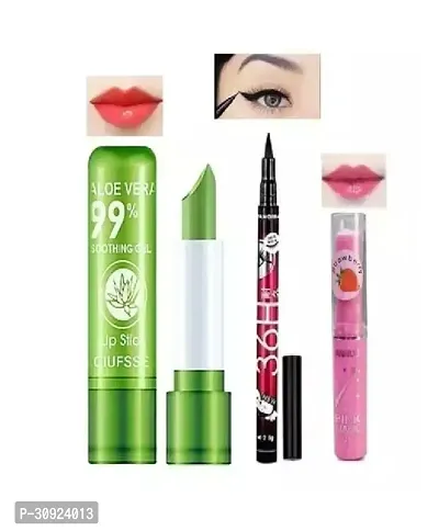 ALOEVERA SOOTHING LIP BALM _01 + MAGIC PINK LIP BALM _01 + 36H EYELINER _01-thumb0