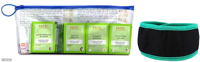 VLCC Salon Series Insta Glow Facial Kit, 240g + 12ml with facial band