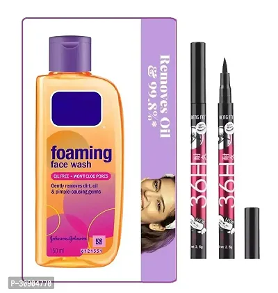 new oily skin foaming facewash 150ml + 36h eyeliner waterproof.-thumb0