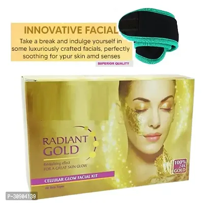 Radiant Glow Herbals Gold Facial Kit and Facial Band Pack of 2