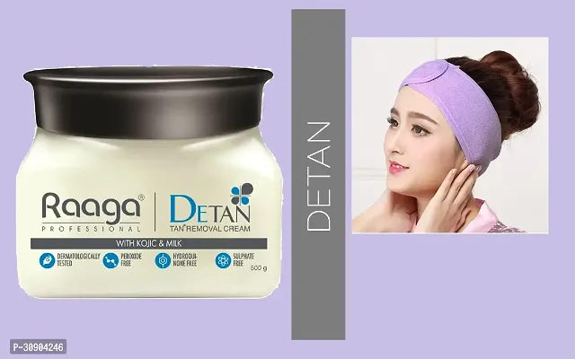 Raaga Professional De Tan Removal Creme With Kojic  Milk(500 gm) + facial band-thumb0