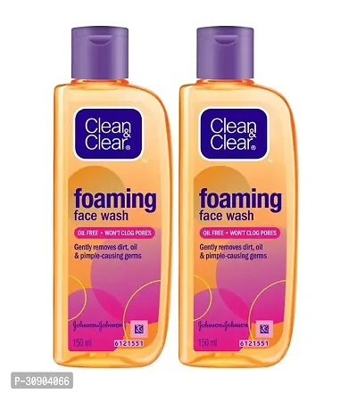 Clean  Clear Foaming Facewash for Oily Skin 150 ml Pack of  2-thumb0