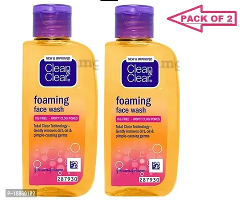 Clean  Clear Oil Free Foaming Face Wash  (150 ml) pack of 2-thumb0