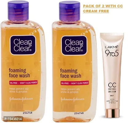 Clean and clear face wash pack of 2 with cc cream free