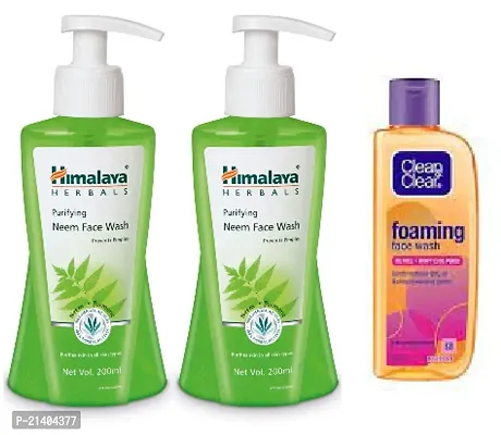2 HIMALAYA FACE WASH AND 1 CLEAN AND CLEAR FACE WASH COMBO PACK