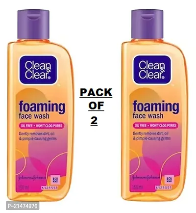 Clean  Clear Foaming Face Wash - Pack of 2 (150ml each)-thumb0